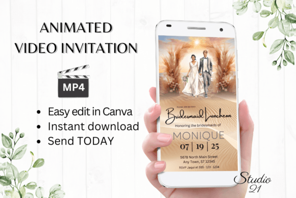 Beach Bridesmaid Luncheon W4809BL: A Practical Review of the Digital Invitation Template