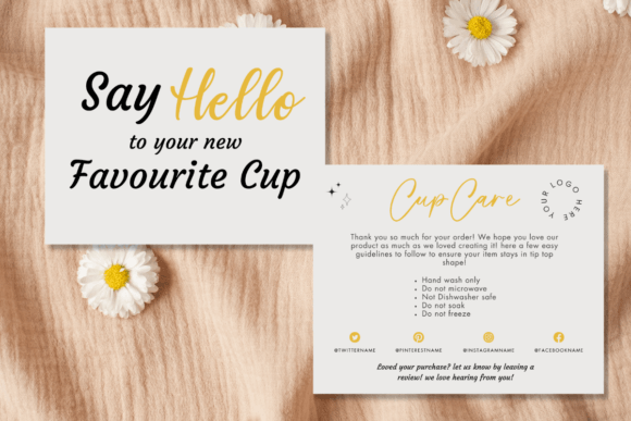 Boho Cup Care Instructions Template Guide
