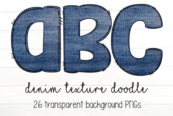 Denim Jeans Doodle Letter Alphanet PNGs