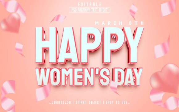 Happy Woman 3D Editable PSD Text Style