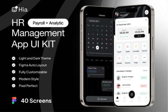 Hia HR Management App UI KIT