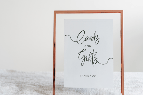 Modern Wedding Cards and Gifts Sign Template