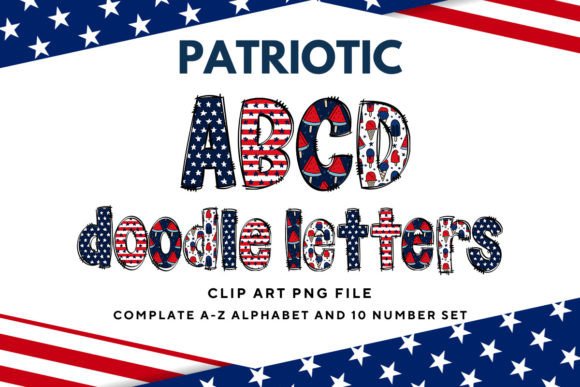 Patriotic USA Doodle Alphabet Letters11: A Strategic Asset for Branding and Design