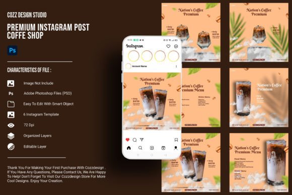 Premium Instagram Post Coffee Shop Templates