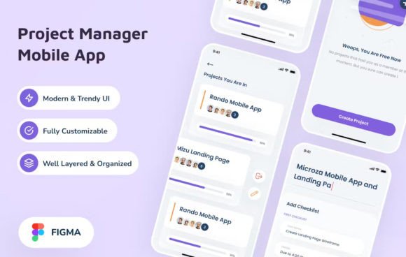 Project Manager Mobile App: Modern UI Design