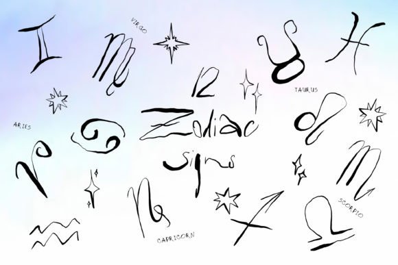 Quirky Zodiac Signs Stars Set: A Creative Asset Overview