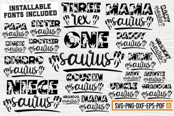 Saurus Family Svg: Custom Dinosaur Designs