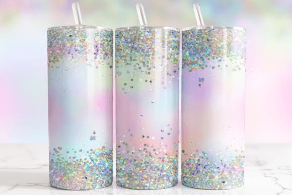 Transform Your Drinkware with the Iridescent Holo Glitter Tumbler Wrap