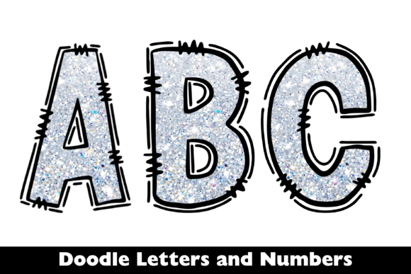 Unlocking Creativity with White Glitter Doodle Alphabet Numbers
