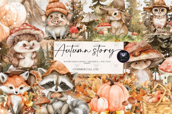 Woodland Animals Fall Clipart for Creators